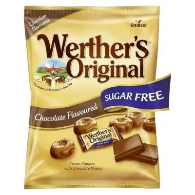 Карамель вершкова з шоколадом БЕЗ ЦУКРУ Storck Wether's Original Chocolate Flavour 60г Німеччина