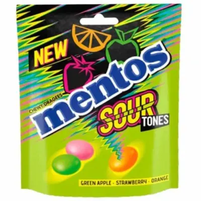 Жувальні драже Кислий Мікс Mentos Sour Tones 140г Нідерланди