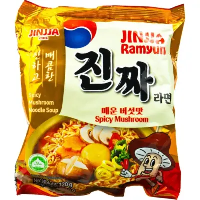 Суп-локшина зі смаком гострих грибів Jinjja Ramyun Spicy Mushroom 120г Корея