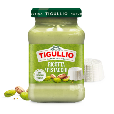 Соус песто з сиром рікотта та фісташками БЕЗ ГЛЮТЕНУ Tigullio Natura Rustica Ricotta e Pistacchi 185г Італія