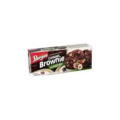 Печиво шоколадне зі шматочками шоколаду та фундуку Bergen Brownie Cookies with Hazelnut 126г Польща