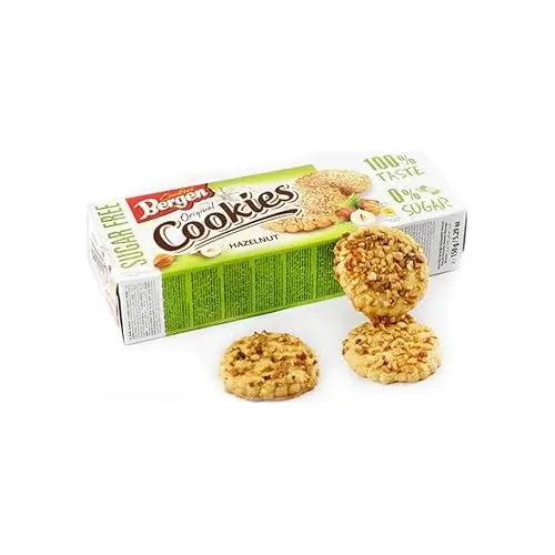 Печиво з лісовим горіхом БЕЗ ЦУКРУ Bergen Original Cookies Hazelnut 130г Польща