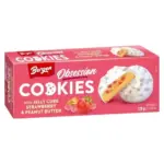 Печиво в глазурі з полуничним желе та арахісовим кремом Bergen Obsession Cookies strawberry&peanut butter 128г Польща