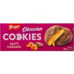 Печиво із солоною карамеллю у молочному шоколаді Bergen Obsession Cookies Salty Caramel 128г Польща