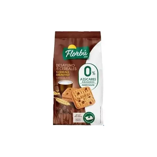 Печиво з шоколадними краплями БЕЗ ЦУКРУ Florbu Desayuno 5 Cereales Chocolate 310г Іспанія