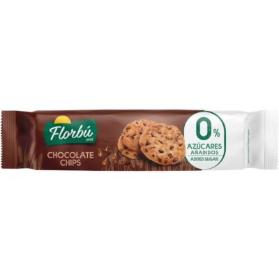 Печиво з шоколадними чипсами БЕЗ САХАРА Florbu Chocolate Chips 0% azucares 120 г Іспанія