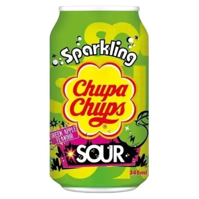 Напій газований Кисле Яблуко Chupa Chups Sour Green Apple 345мл Ж/б Нідерланди