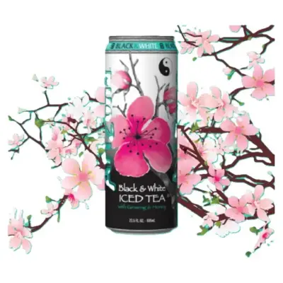 Холодний чорний чай з женьшенем і медом ArіZona Black&White Iced Tea With Ginseng & Honey 650мл США