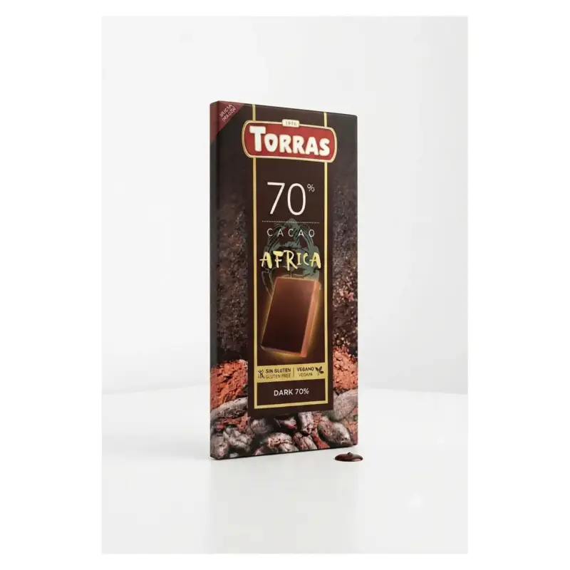 Шоколад темний БЕЗ ГЛЮТЕНУ, ВЕГАН Torras Africa 70% 100г Іспанія