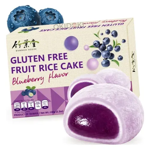 Моті (рисовий десерт) Чорниця БЕЗ ГЛЮТЕНУ Bamboo House Fruit Rice Cake Blueberry 180г Тайвань