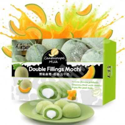 Моті (рисовий десерт) Диня+Вершковий крем Bamboo House Double Fillings Mochi Cantaloupe Milk 180г Тайвань