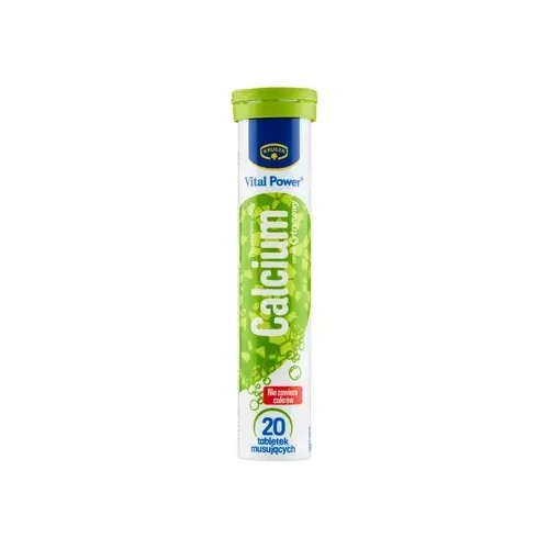 Шипучі таблетки Кальцій БЕЗ ЦУКРУ Krüger Vital Power Calcium 20шт Польща