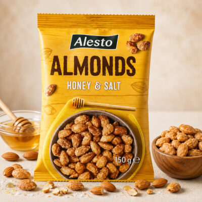 Мигдаль смажений з медом та сіллю Alesto Almonds Honey & Salted 150г Німеччина