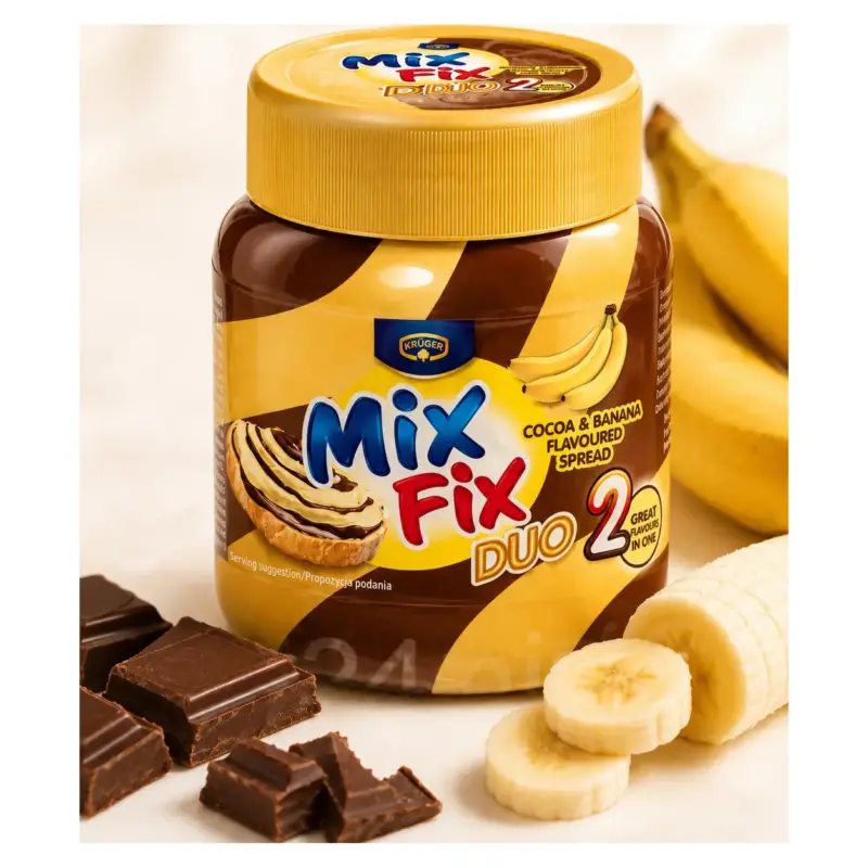 Крем-паста шоколадно-бананова Kruger Mix Fix Duo cocoa&banana 350г Польща