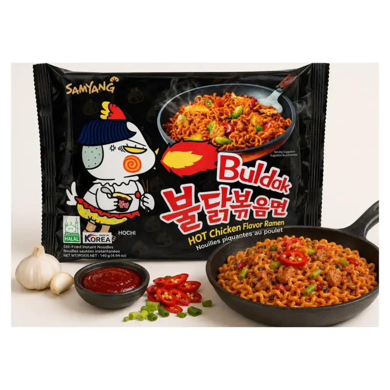 Локшина швидкого приготування гостра з куркою BULDAK HOT Chicken flavor ramen SAMYANG 140 г