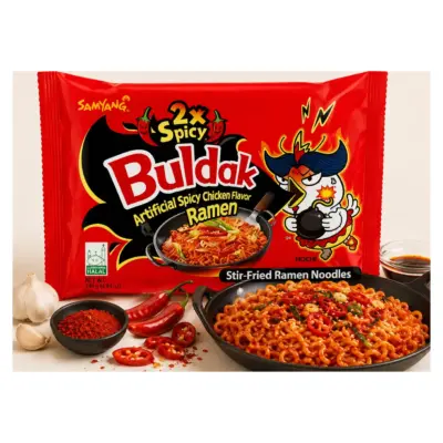 Локшина швидкого приготування зі смаком гострої курки Samyang Buldak 2xSpicy Hot Chicken Flavor Ramen 140г Південна Корея