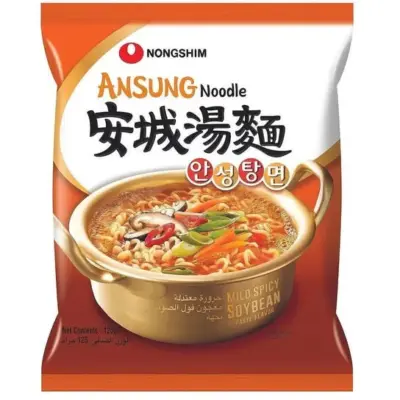 Локшина швидкого приготування з соєвою пастою Nongshim Ansung Mild Spicy Soybean 125г Південна Корея