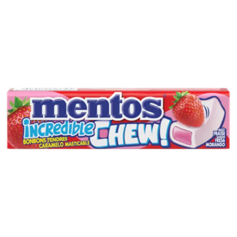 Жувальна гумка Полуниця Mentos Incredible Chew Gout Fraise 45г В’єтнам