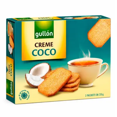 Печиво з кокосовим смаком Gullon Creme Coconut 500 г (2x250г) Іспанія