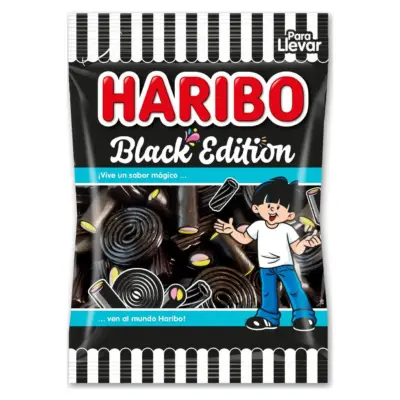Желейні цукерки з лакрицею Haribo Black Edition 100 г Іспанія