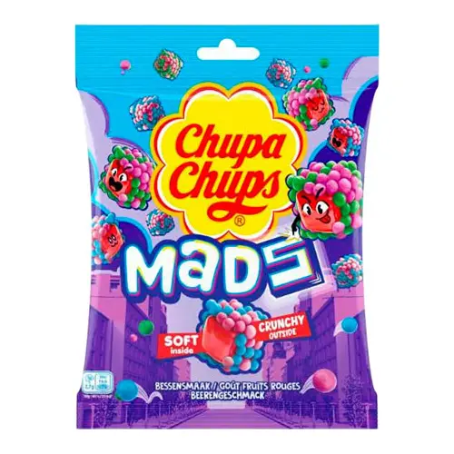 Жувальні цукерки Подвійний вибух смаку! Chupa Chups Mads 115г Испания
