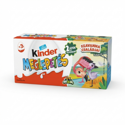 Набір шоколадних яєць Тварини савани Kinder Meglepetés Natoons 3 x 20г 60 г Італія