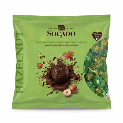 Цукерки шоколадні з горіховим праліне Socado Pralines with Hazelnut Filling 1000 г Італія