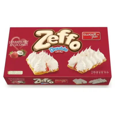 Печиво-суфле полуниця-кокос Zeffo Double Creme Strawberry & Coconut 120г Болгарія